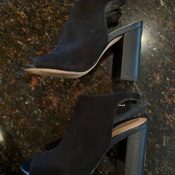 Aldo Black Juliusa Suede Slingback Open Toe Block Heels-Size 6 1/2 - Picture 9 of 13